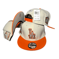Los Angeles Dodgers Cream and Orange with World Series Side Patches – Snapback Cap