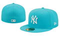 New York Yankees Aqua Blue Fitted Cap with MLB Logo