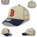 Boston Red Sox Trucker Cap with Mesh Back – Beige and Navy Blue