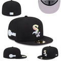 Los Angeles Dodgers Black Iridescent Logo World Series Fitted Hat