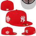 New York Yankees 59FIFTY Fitted Hat with 1999 World Series Patch – Red