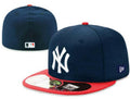 New York Yankees 59FIFTY Fitted Hat with Red Brim – Navy Blue